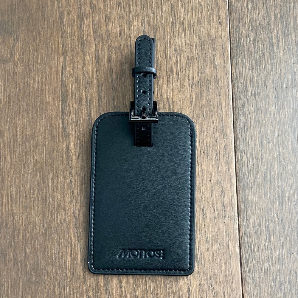 New Black Vegan Leather Luggage Tag